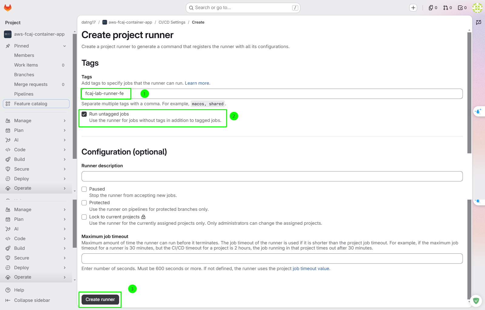 Register Frontend Runner