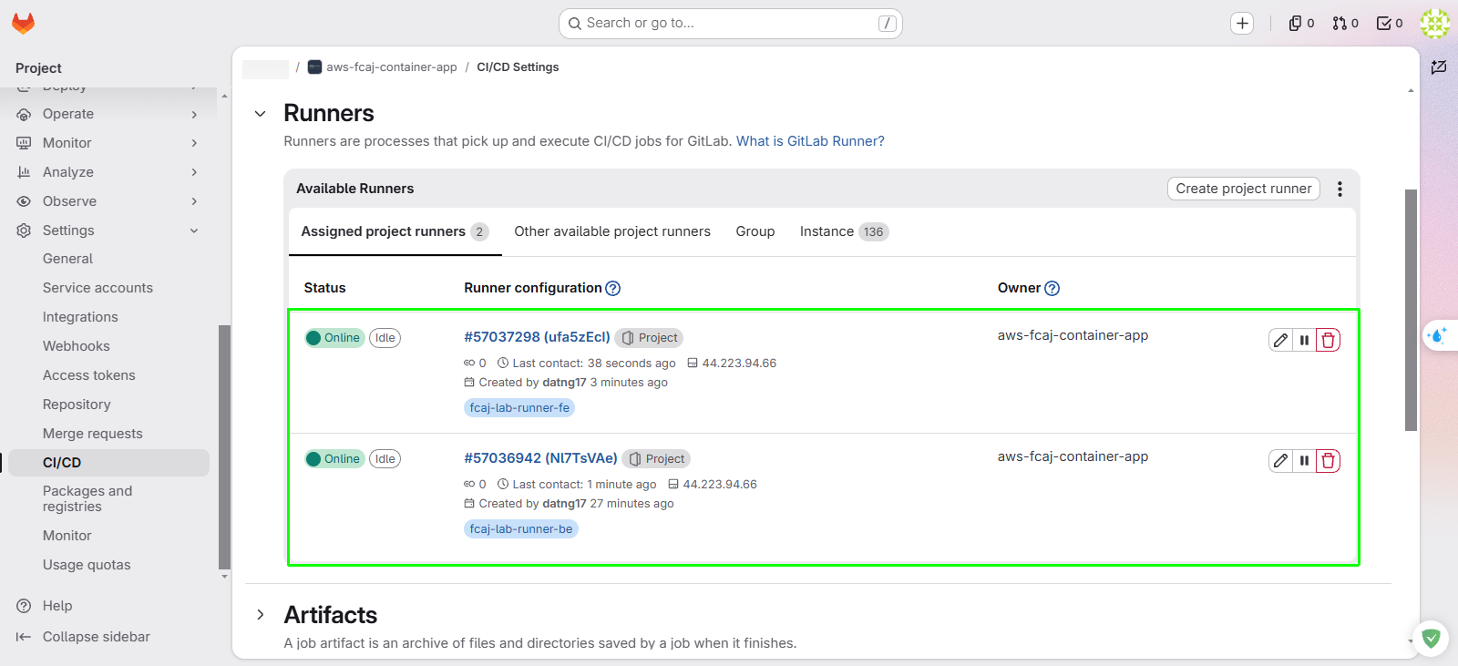 Register Frontend Runner