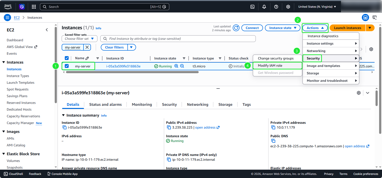 Verify EC2 IAM Role