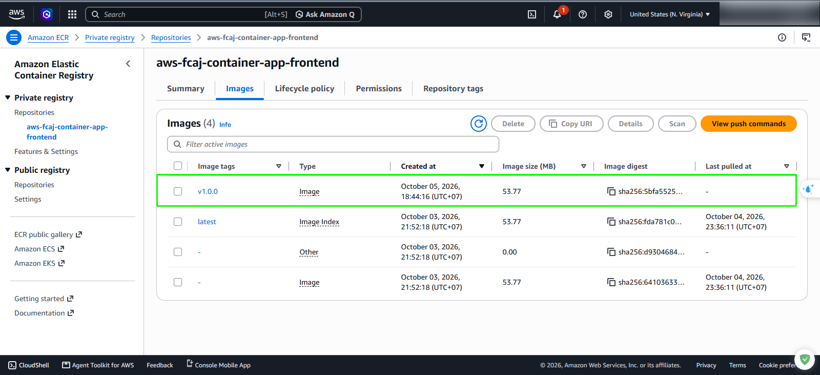 ECR Frontend Results