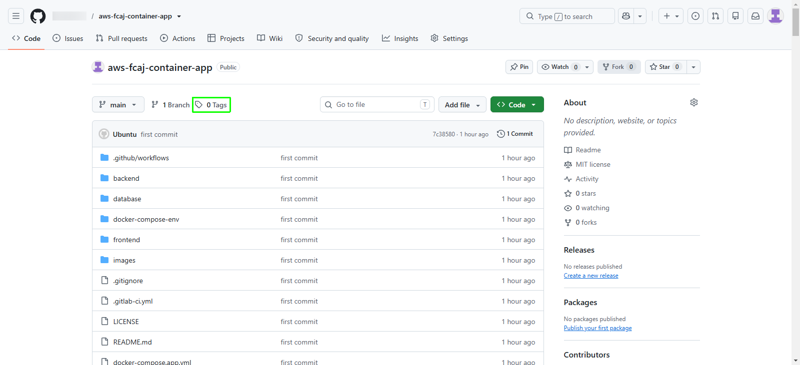 Repository releases and tags navigation