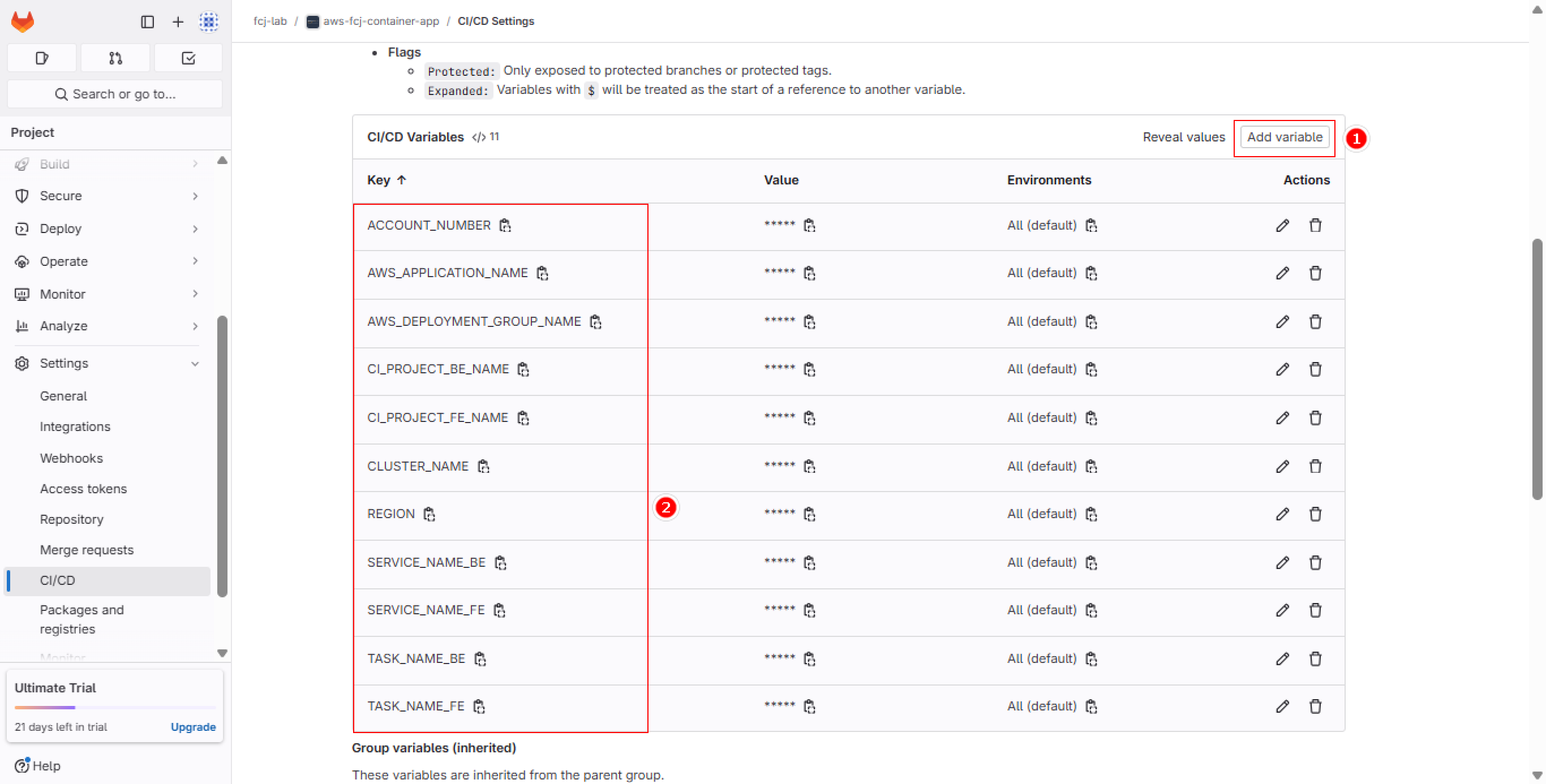 Setup Variables