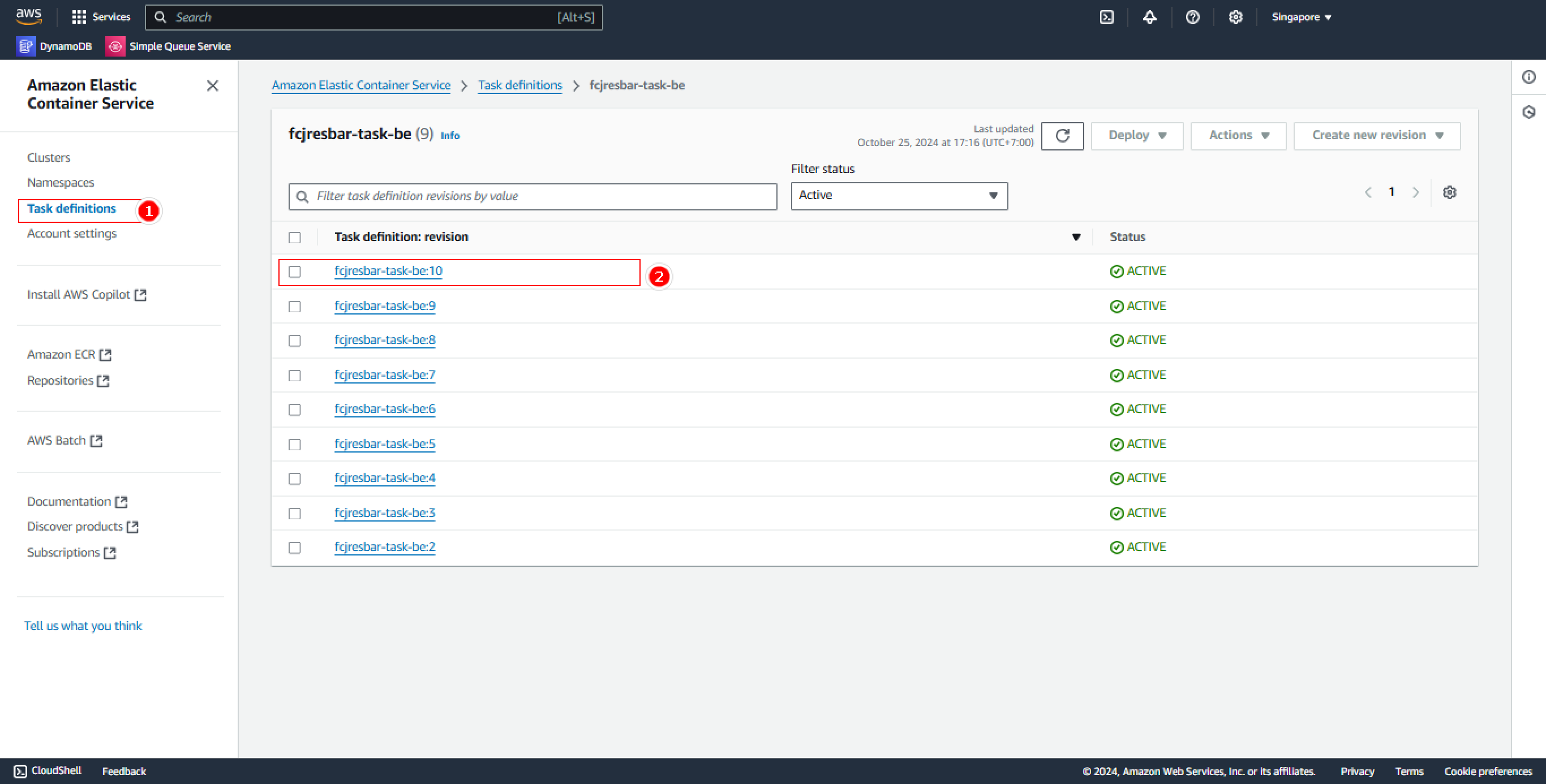 Task Definition Results