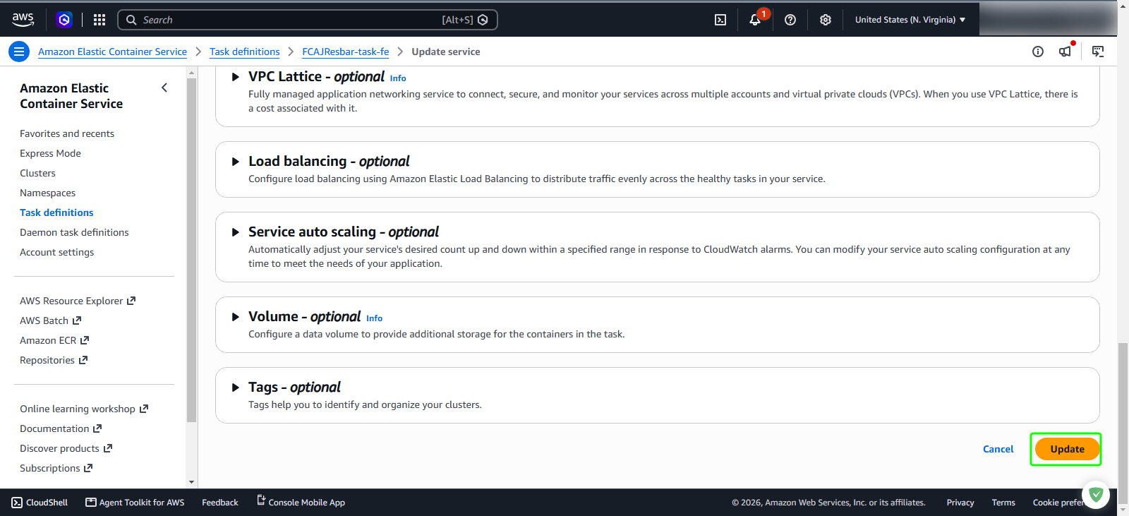 Submit service update